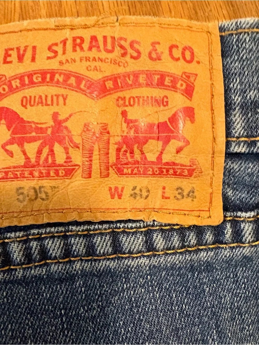 Levi’s 505 Regular Fit Straight Leg Blue Jeans Denim Men’s 40X34
